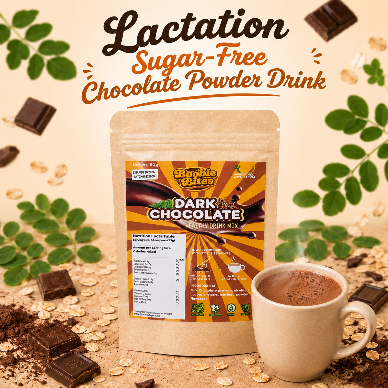 Lactation sugar-free chocolate powder drink (50g)